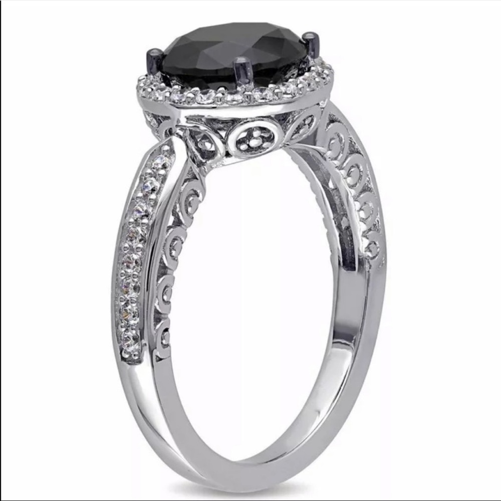 New 925 Silver Round Cut Sapphire Women’s Ring - Picture 4 of 6